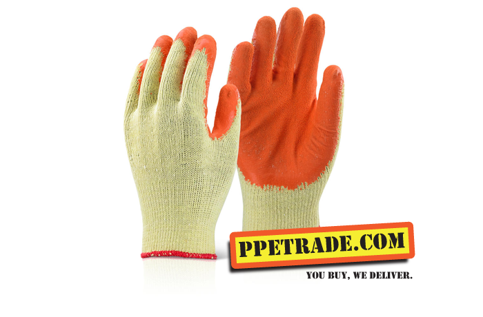 1 Dozen (12 Pairs) Safety Orange PVC Coated Gloves Waterproof